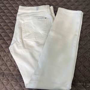 7 for all mankind white denim - gwenevere super skinny